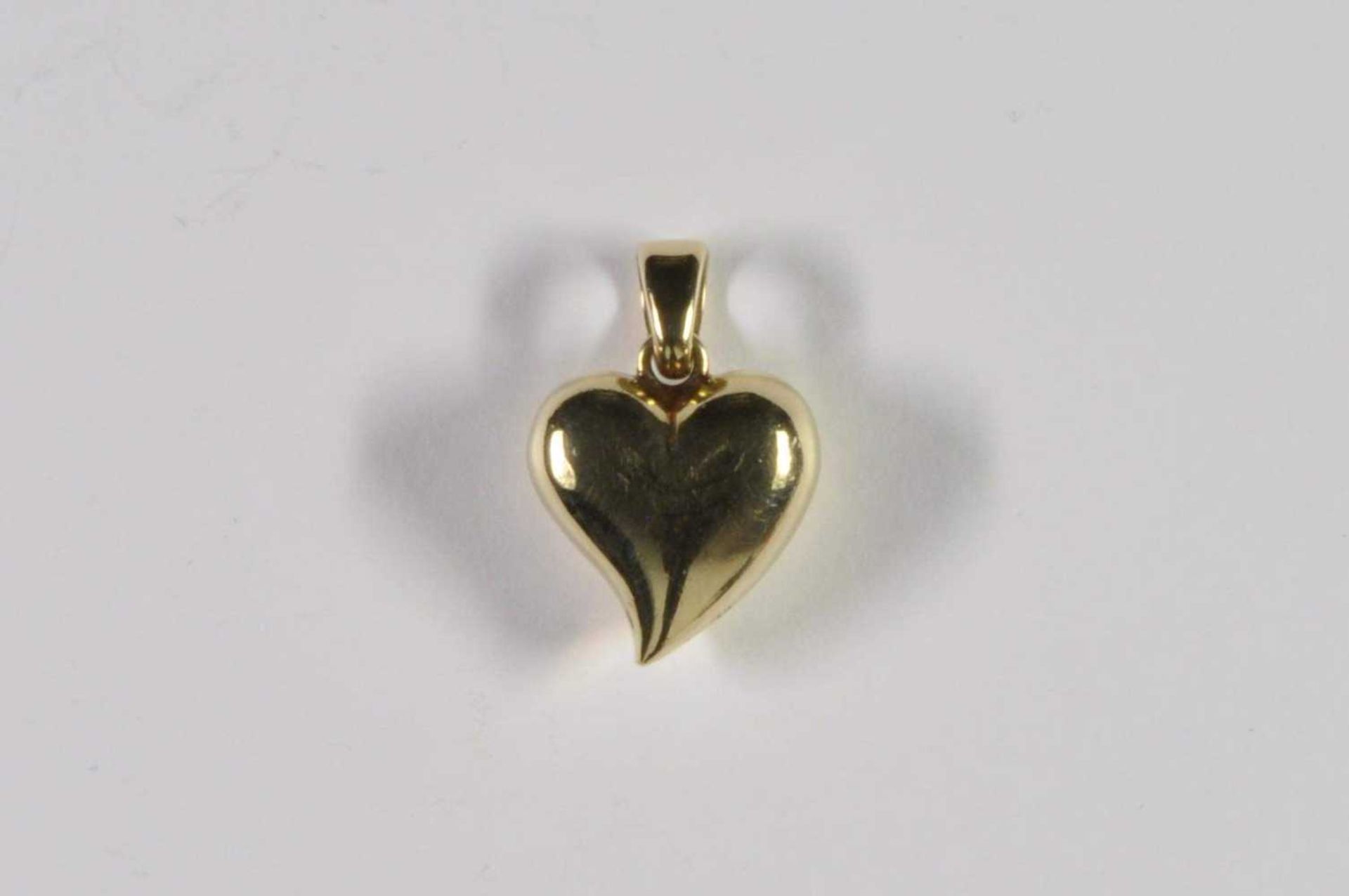 Brillant pendant in the shape of a heart, 585 yellow gold, 5, 25 g, 14, 5 x 21, 1 x 7, 3 mm (with ey - Image 3 of 7