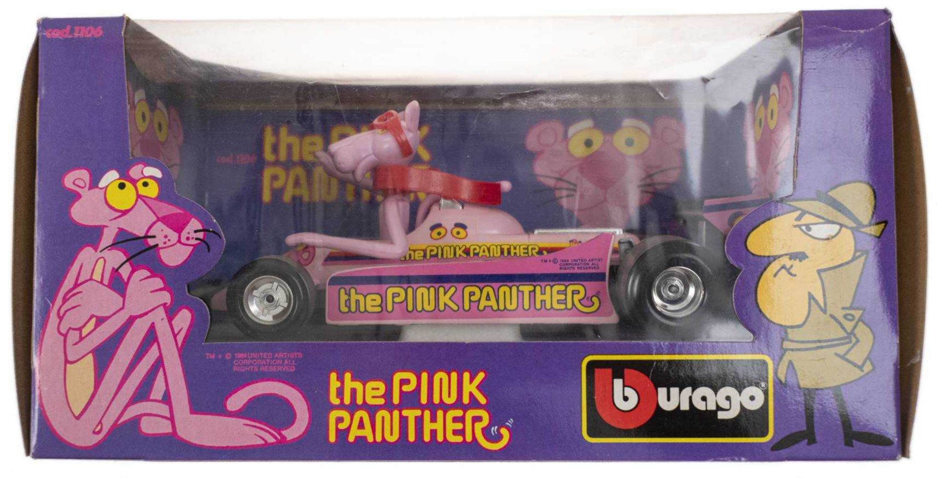 THE hot pink panther, model perfect in partly slightly faded, dusted original packaging