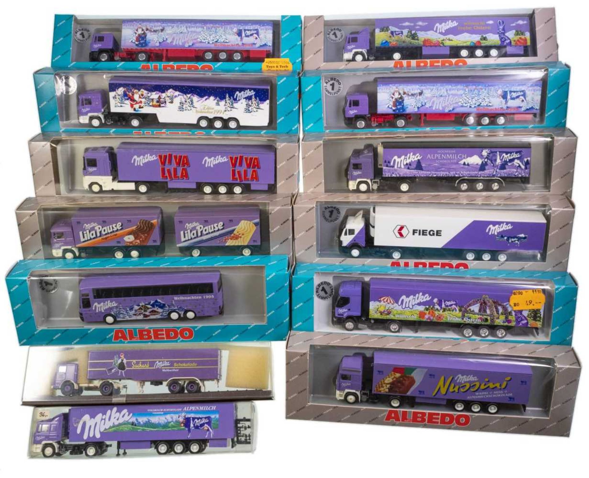 MILKA, over 40 models with mostly trucks from the 90s, apparently all various, in addition to it to
