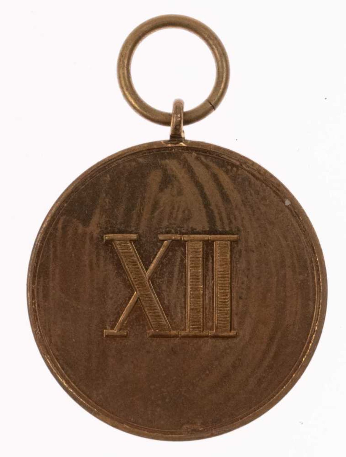 Sachsen, Dienstauszeichnung 2. Klasse für 12 Dienstjahre 1913, Kupfer bronziert, OEK 2314, Zustand 2 - Bild 2 aus 2