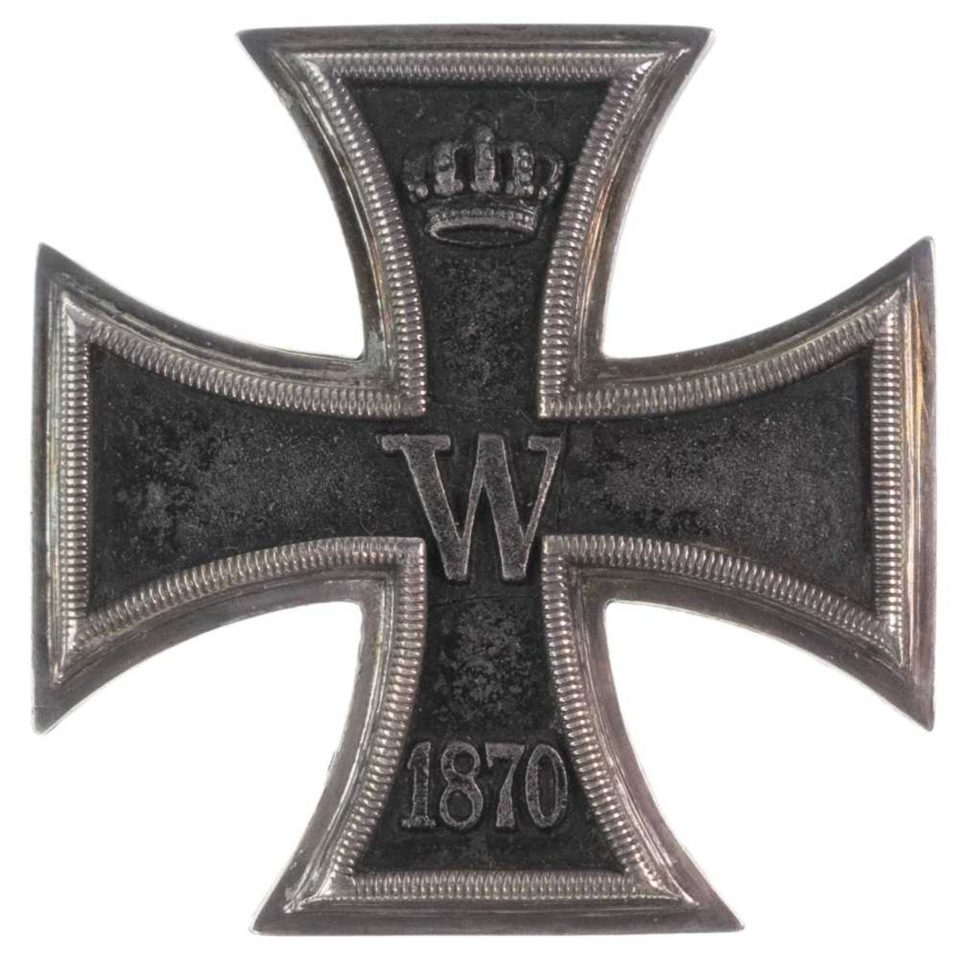 Preußen, Eisernes Kreuz 1870 1. Klasse, leicht gewölbt, magnetisch, rückseitig mit Herstellerbezeich