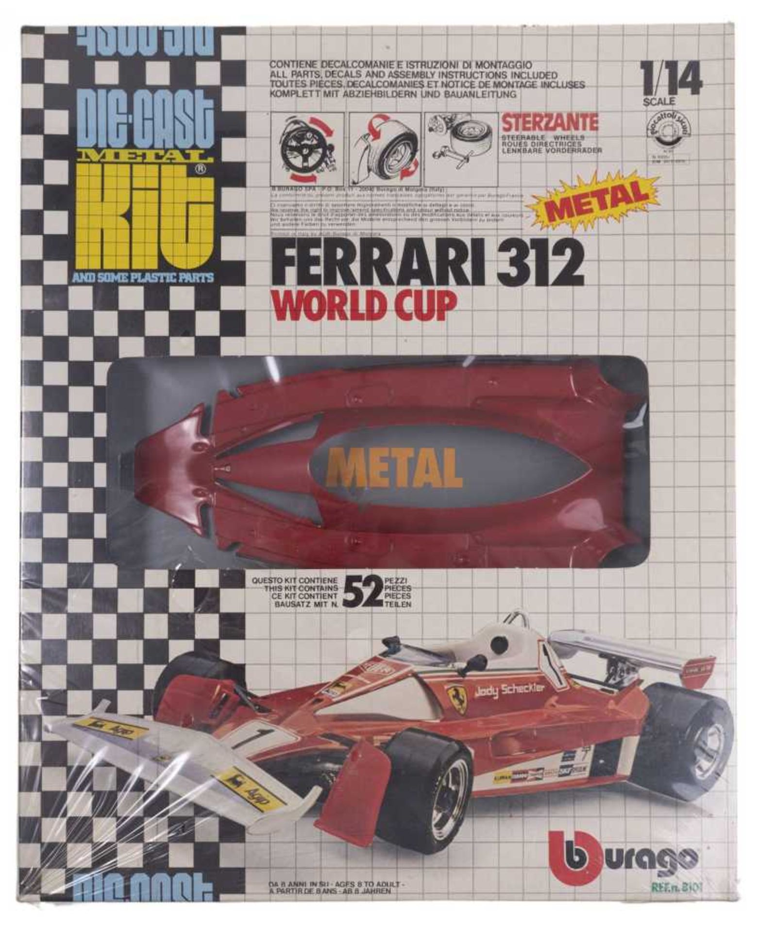 FERRARI 312 WORLD CUP (Jody Scheckter) as unopened assembly in old the Cast original packaging (thes