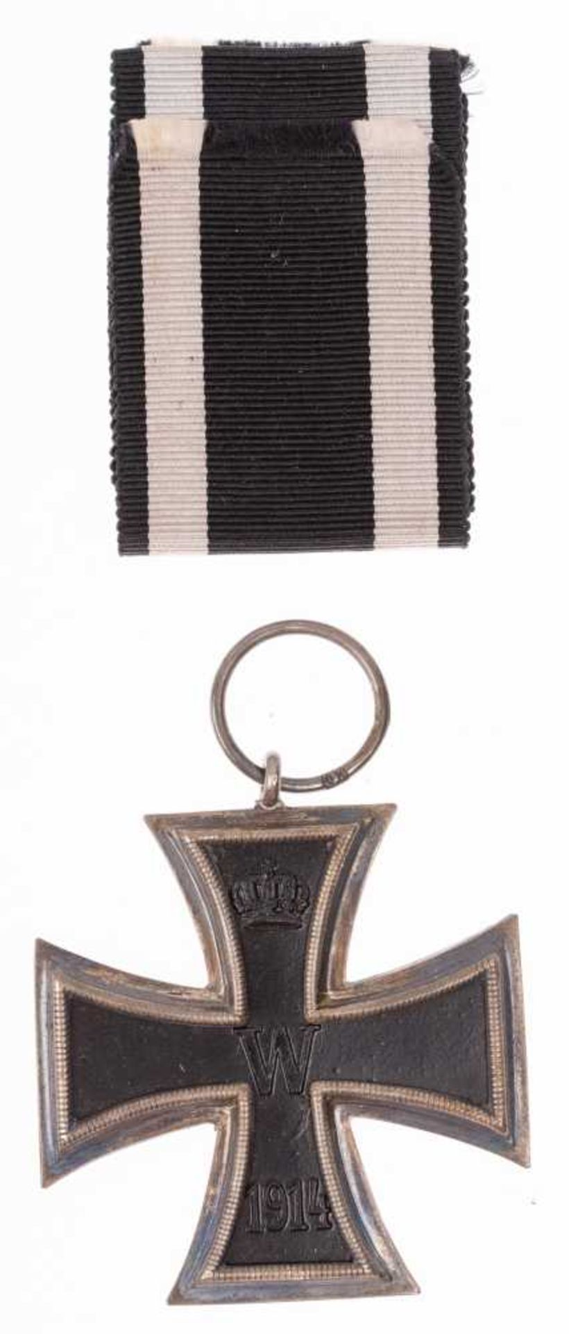 Preußen, Eisernes Kreuz 1914 2. Klasse, Herstellerpunze \KO\ im Bandring, mit Band, OEK 1909, Zustan - Bild 2 aus 2