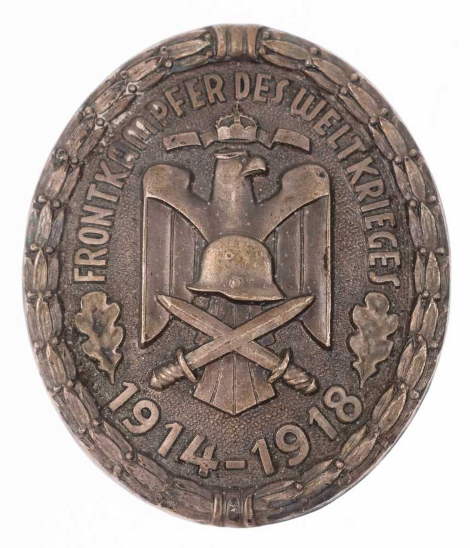 Badge of honour front-line soldier of the world war 1914-1918, 2. Form, non-ferrous metal silver-pla