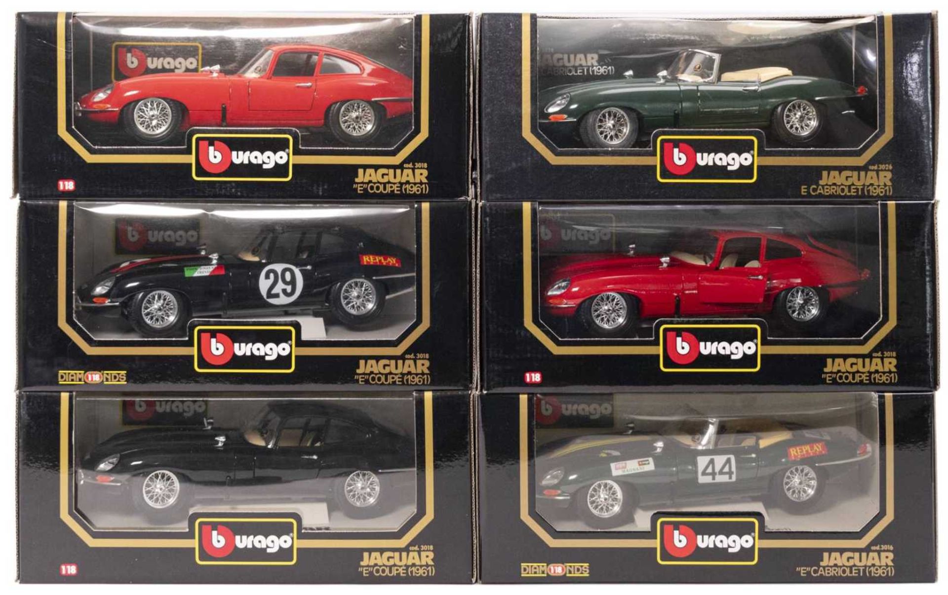 Jaguar E coupe / Cabriot, 6 mostly different variety, all original packaging