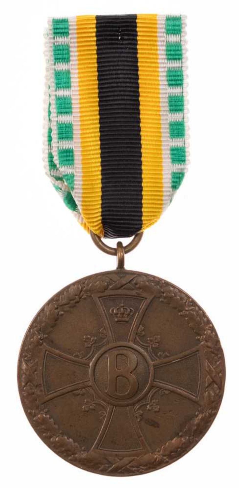 Sachsen-Meiningen, Medaille für Verdienst im Kriege, Bonze, am Kämpferband, OEK 2718, Zustand 2.