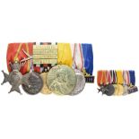 Medal clasp with 6 awards, as well Schaumburg Lippe silver Cross of Merit, silver military merit med