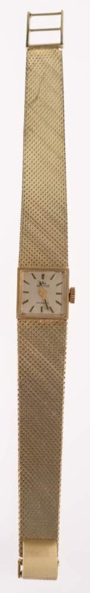 Arctos womens watch. Ca. 14 mm, 585er yellow gold, manual wind. Enameled dial with golden hands and - Image 2 of 4