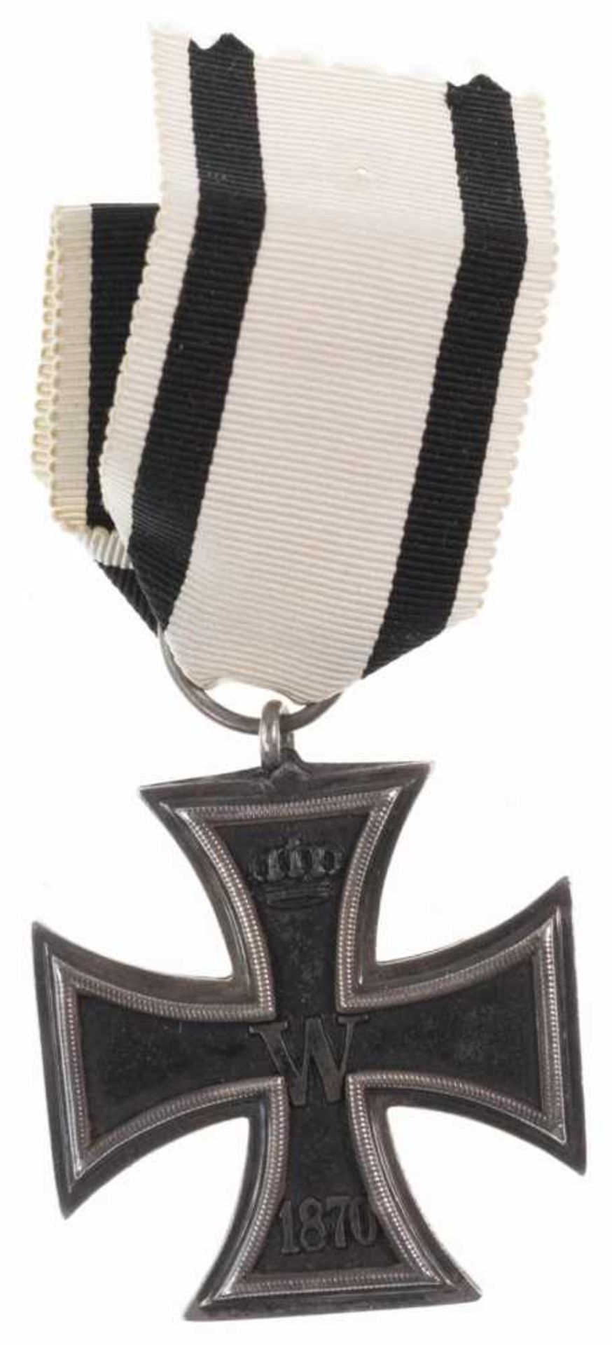 Prussia, Iron Cross 1870 2. Class, at the non-combat band, OEK 1904, blackening slightly faded, cond - Image 2 of 2