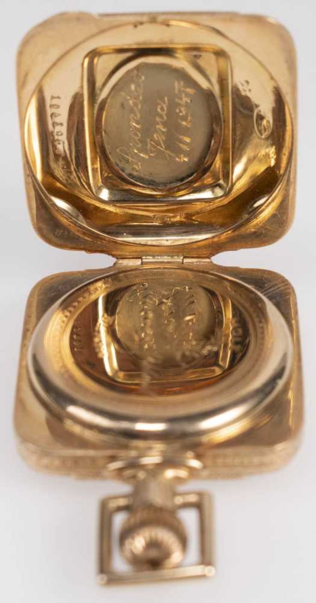 Adrian Molé Rementoir Savonette Taschenuhr. Ca. 32,8mm, 585er Gold, Handaufzug, Ref.-Nr.: 104896. Em - Bild 4 aus 4