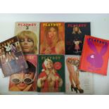 Collection of eight Playboy magazines dating from 1965-1972