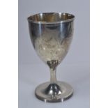 George III silver goblet, maker's mark 'I.B', London 1791, of plain form, with reeded rim & foot rim