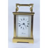 Worcester solid brass carriage clock H15.5cm W8cm D6.5cm
