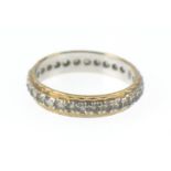 9ct white and yellow gold full eternity ring set with white stones, size O1/2, gross weight 2.38 gra