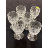 Waterford Crystal matching drinks glasses in three lots of six: wine, port and sherry