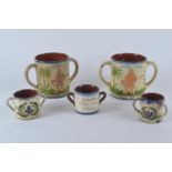 Two Aller Vale (Torquay) pottery 'Tommy Atkins' Boer War commemorative twin handled cups, together w