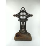 Early C20 cast metal umbrella stand. H76cm