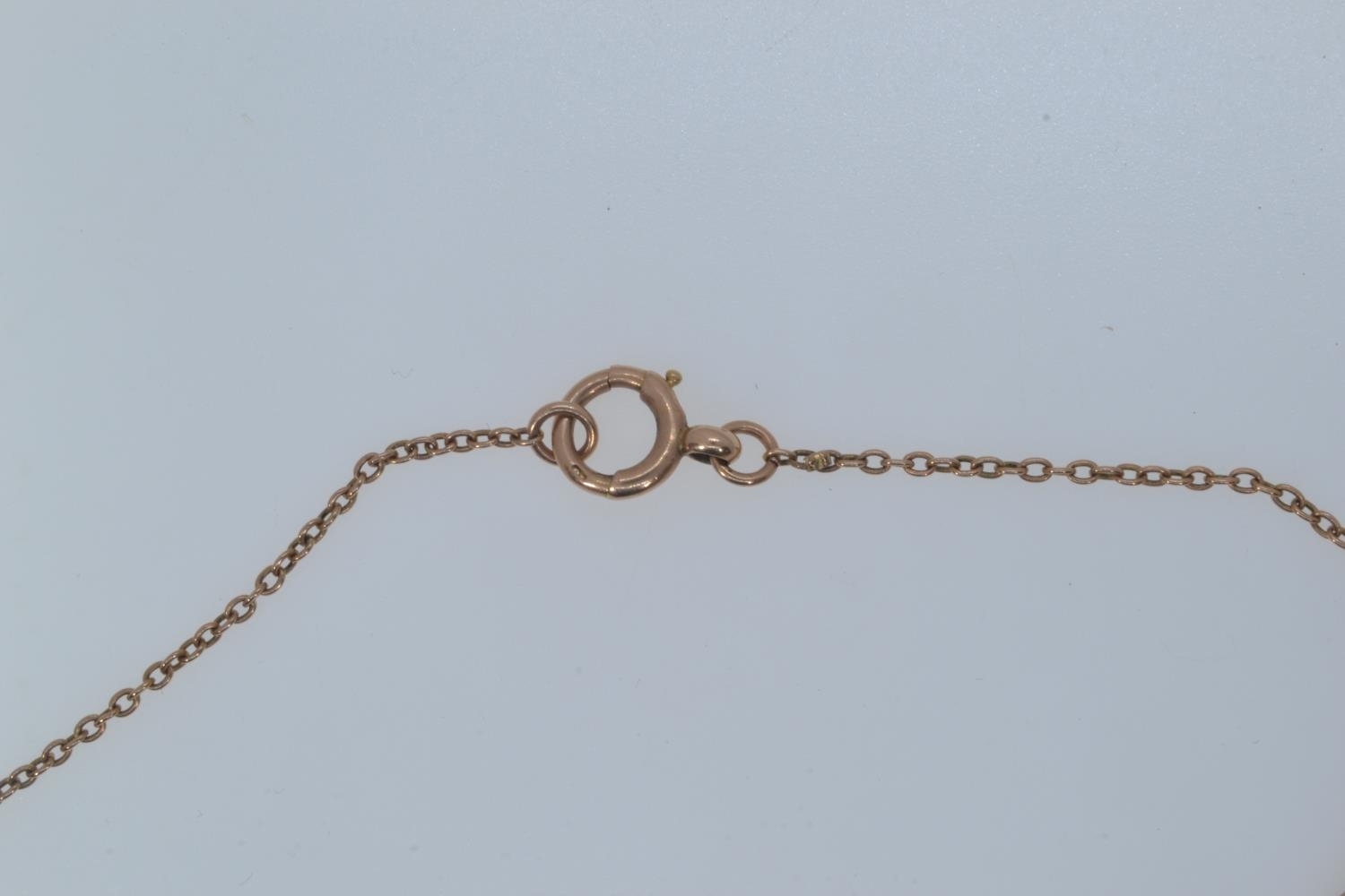 15ct rose gold & seed pearl long chain, circumference 1560mm, gross weight 16.69 grams  - Image 4 of 4