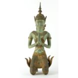 Thai temple protector kneeling figure, height 42.5cm