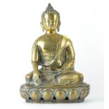 Brass Buddha in Bhumisparsha Mudra. H36.5cm W25cm
