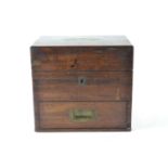Small one drawer mahogany box with lift lid and brass handles H21cm W23cm D16cm.