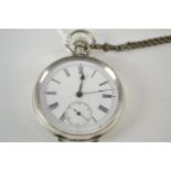 935 Swiss silver cased open face pocket watch, with subsidiary seconds, case no. 20394-6, together w