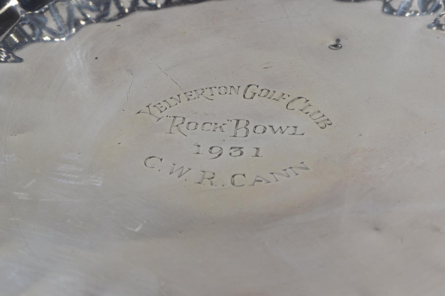 Silver golf trophy, Page Keen & Page Plymouth, London 1931, with inscription to bowl 'Yelverton Golf - Image 2 of 5