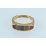 14ct gold & tigers eye ring, size K1/2, gross weight 4.68 grams