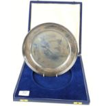 Silver Princess Anne commemorative circular  salver, Roberts & Dore Ltd, London 1973, numbered 743,