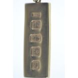 9ct gold ingot, hallmarked Birmingham 1978, maker C.J.R., weight 16.43 grams