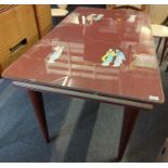 Umberto Mascagni 1950's glass-topped dining table. Originally sold for Harrods. L142cm D63cm H75cm