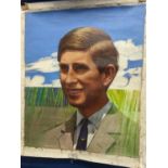 Tom Adams (U.S 1926-2019) Portrait of HRH Prince Charles, acrylic on canvas, signed lower left, 76 x