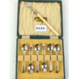 Set of six silver coffee spoons, Thomas Bradbury & Sons Ltd, Sheffield 1944, gross weight 50 grams,