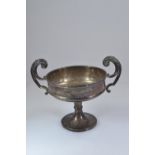 Silver twin-handled trophy, maker's mark rubbed, Chester 1910, inscribed to front 'Rosslyn Members N