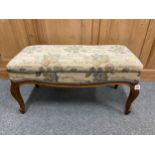 Large lift top upholstered stool.  W94 D39H 50cm