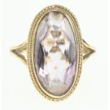 9ct gold oval cut amethyst ring, size M, gross weight 3.76 grams