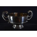 Edwardian silver twin-handled bowl, Barker Brothers, Chester 1910, height 12cm, width 22cm, 284 gram
