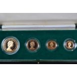 Royal Mint UK 1980 Gold Proof Set, including a £5, £2, sovereign and half-sovereign, with certificat