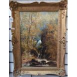 William Widgery (1826-1893) Oil on canvas. Waterfall scene. 41cm x 56cm inclusive of frame.