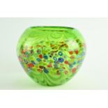 A Murano style green millefiori bowl, height approx. 19cm x dia. 26cm