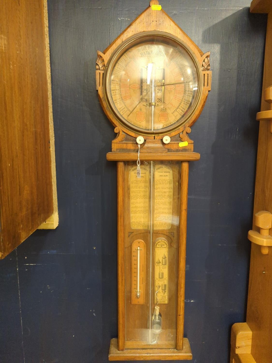 Admiral Fitzroy Royal Polytechnic Barometer . Has reference labels depicting Admiral Fitzroy's Speci