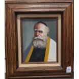 David Pelbam (1932-2004). Oil on canvas of a Rabbi. 40cm x 45cm