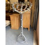 Painted brass tripod standing heart shaped 25 candle holding display. Dia 53 H124 cm