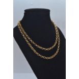 9ct gold belcher link neck chain, circumference 515mm, 12.85 grams