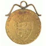 George III 1787 spade guinea with pendant mount, diameter 24mm, 8.93 grams