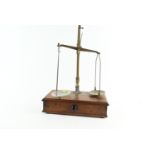 A set of Victorian travelling apothecary scales by W & T Avery Ltd. Birmingham, with one drawer cont
