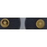 Two Elizabeth II 24ct gold 0.5 gram $10 'UEFA Euro 2020' Solomon Islands coins, with certificates an