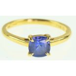 18ct gold ring set with a 1.71 carat Tanzanite stone, size T1/2, gross weight 3.20 grams