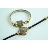 Two ladies watches both marked 9ct gold.