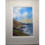 David Beer- South Cornwall Cliffs. Oil on board 42cm x 53cm inclusive of frame.